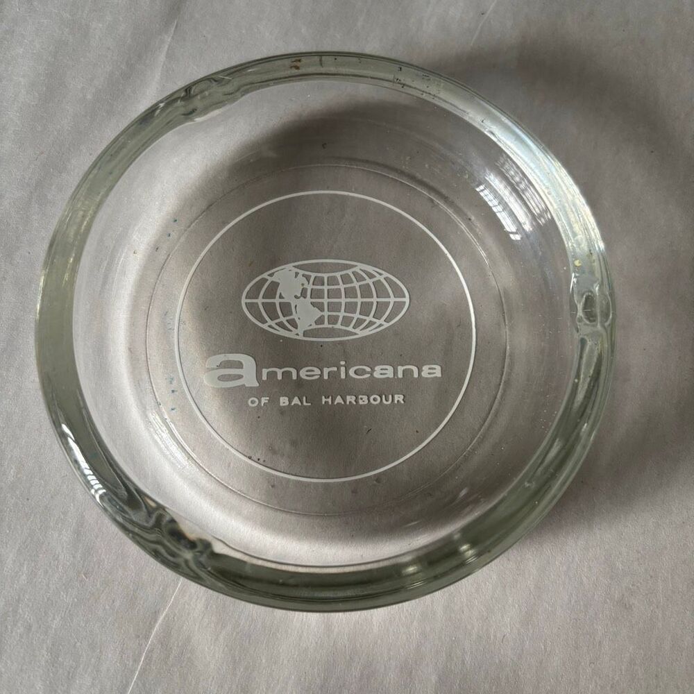 Americana Of Bal Harbour Vintage Glass Ashtray